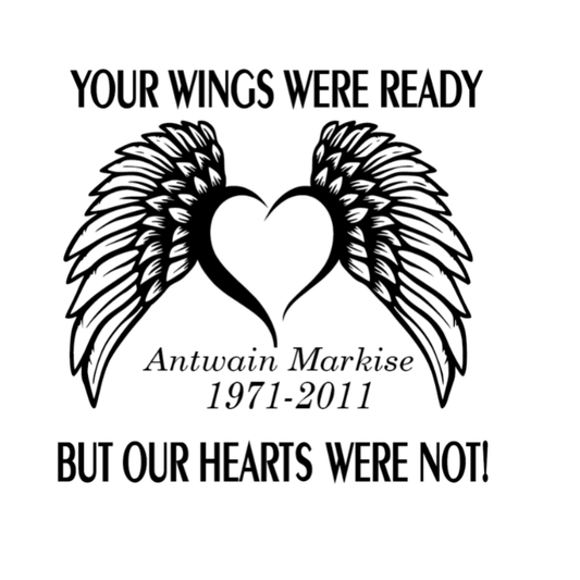 In Memory of Decal Angel Wings