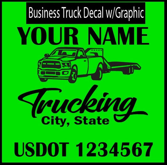 Truck Business Lettering with Graphic (Set of 2)